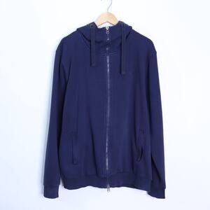 HAMMER MADE Hooded Zip Up Sweatshirt Jacket Navy Blue Long Sleeve Men's 2XL